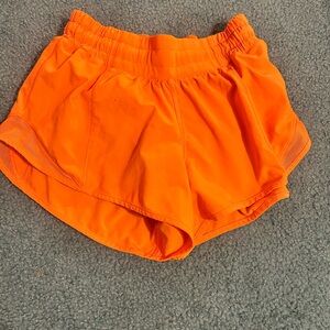lululemon athletica Vibrant Orange Athletic Shorts